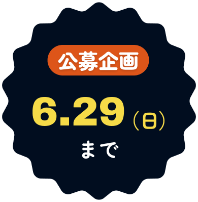 公募企画 6.29（日）まで